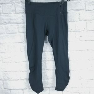 CALIA black cropped ruched leggings small